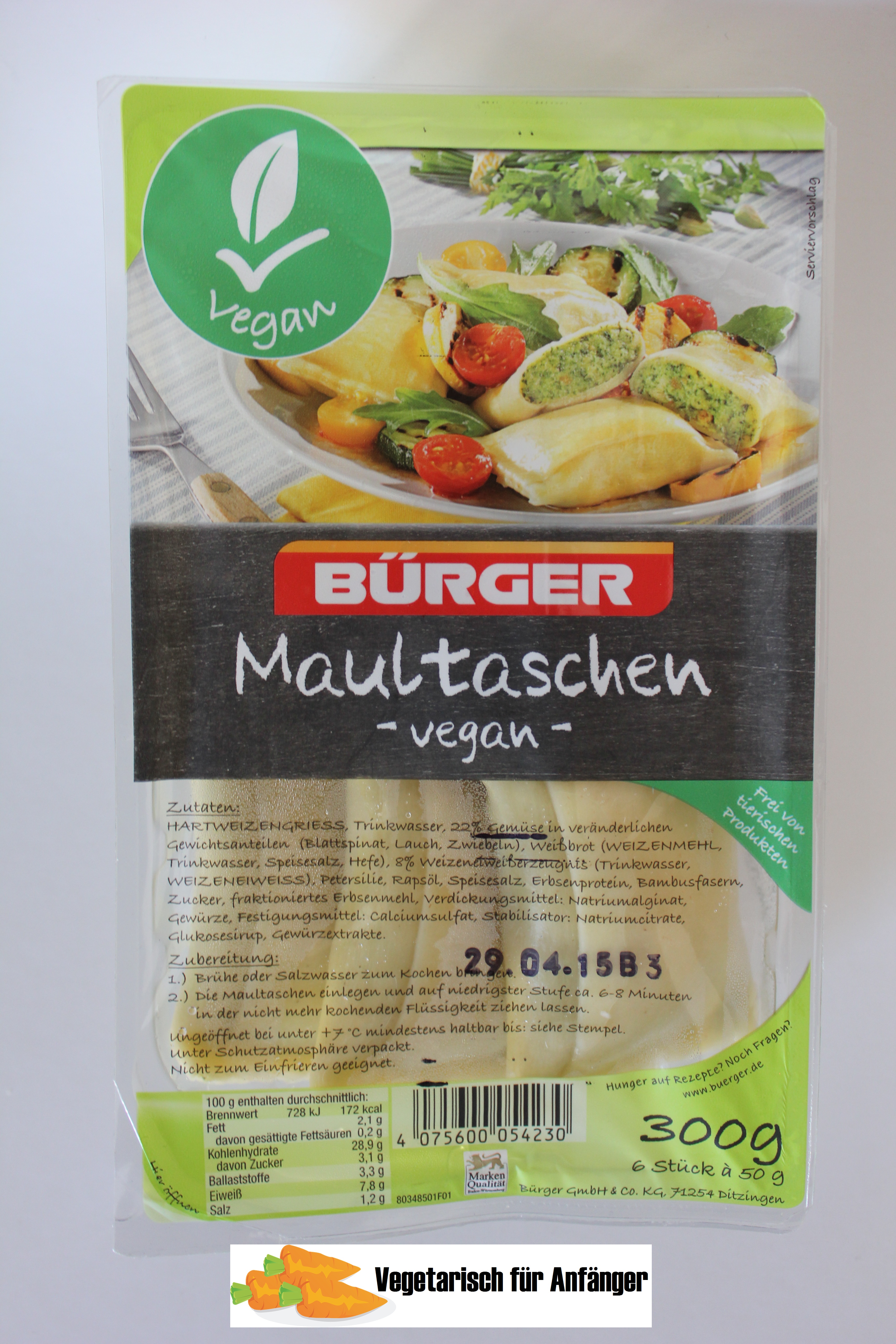 Vegane Maultaschen (Bürger) – Anfänger für Vegetarisch/Vegan